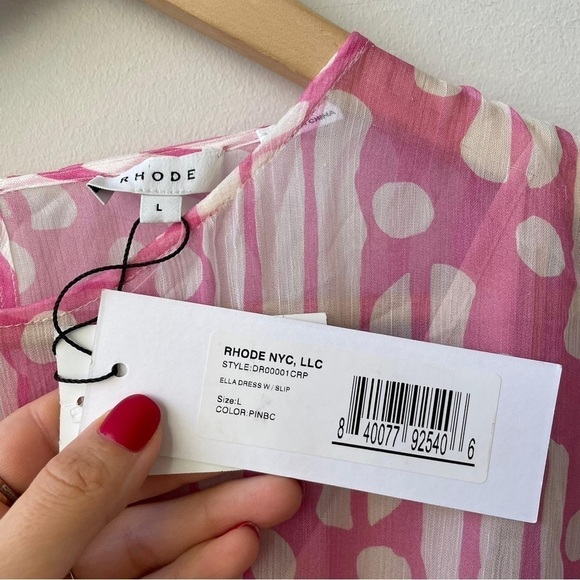 RHODE Ella Printed Crinkle Chiffon Mini Dress - Picture 11 of 11